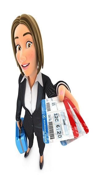 3D Business Woman Traveling for Business Copy